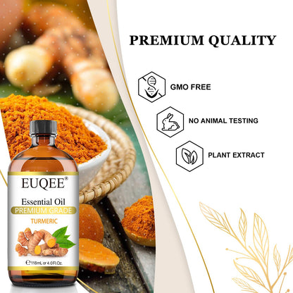 EUQEE Turmeric Essential Oil 118ml (4 Fl. Oz) | Pure Turmeric Oil for Diffusers, DIY Soap & Candles