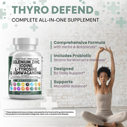 Clean Nutra Thyroid Support: Selenium, Iodine & Zinc | L-Tyrosine, Ashwagandha