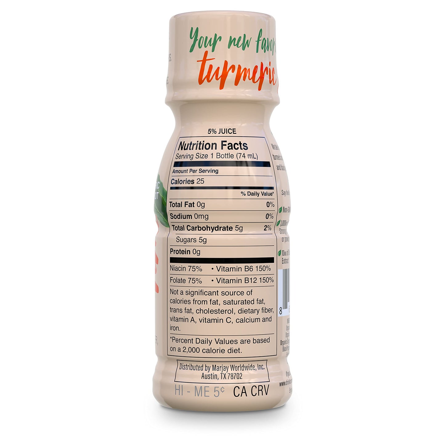 Turmeric Time Turmeric Shots – Ginger, Citrus & Honey, 12 Pack | Non-GMO