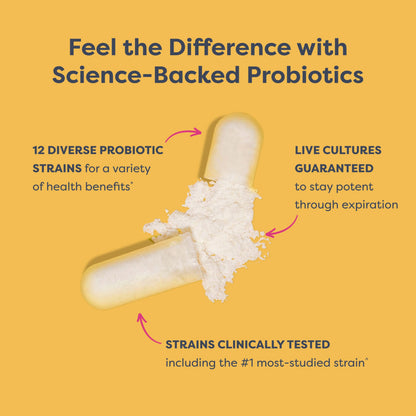 Renew Life Extra Care Probiotic – 50 Billion CFU, 12 Strains, 90 Caps | Gluten-Free, Dairy-Free, Soy-Free