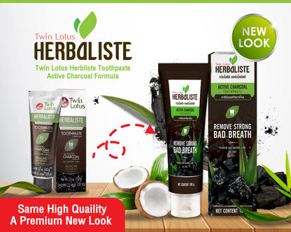 Twin Lotus Activated Charcoal Toothpaste - Fluoride-Free, SLS-Free, Teeth Whitening