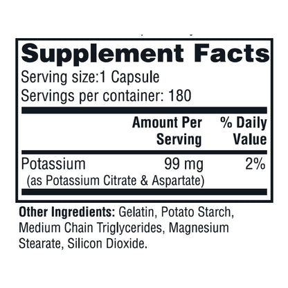 Twinlab Potassium Caps - Electrolyte Support for Heart & Muscle Health