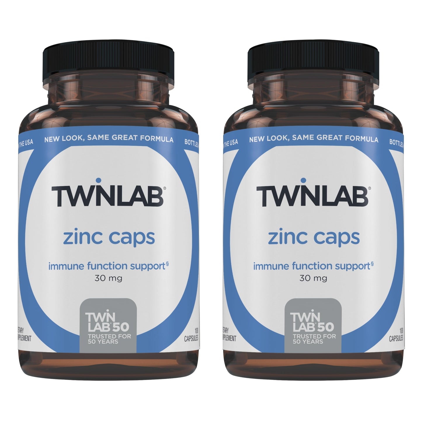 Twinlab Zinc Caps – Immune Support (Zinc Picolinate & Gluconate), 30mg, 100 Caps, 2 Pack