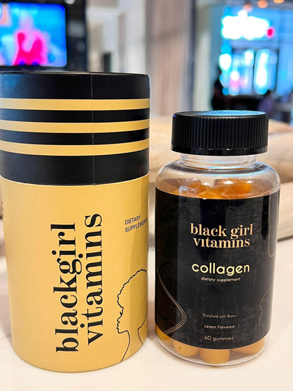 Black Girl Vitamins Collagen Gummies – Hair, Skin & Nails Support | Lemon, 60ct