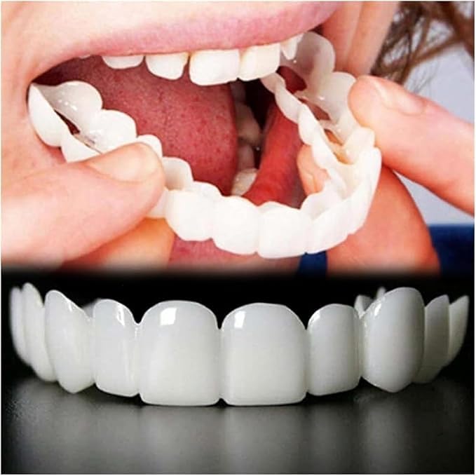 2 Pairs Temporary Smile Enhancer – Comfortable, Adjustable for Men & Women | White