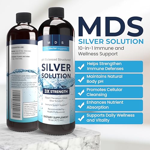 My Doctor Suggests Alkaline Structured Silver Liquid 30ppm – Immune & Gut Support (16 oz)