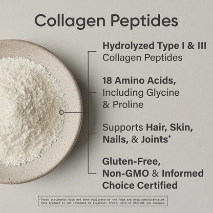 Sports Research Collagen Peptides - Hydrolyzed Type I & III Collagen Powder for Skin, Joints, Hair & Nails