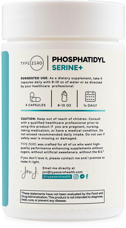 Type Zero 3X Strength Phosphatidylserine Nootropics with Alpha GPC & Huperzine A