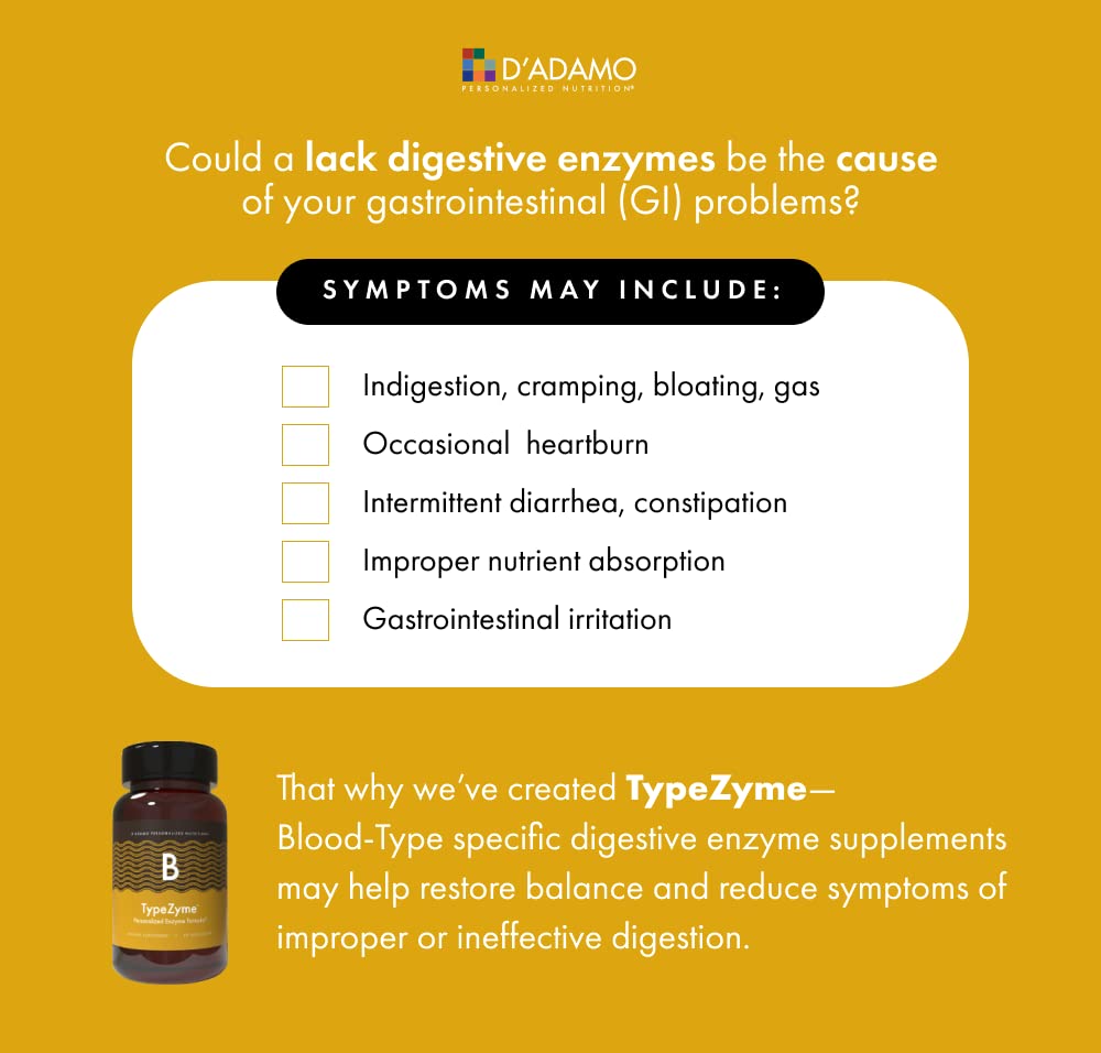 D'Adamo TypeZyme – Digestive Enzyme for Blood Type B