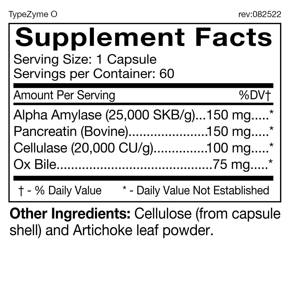 TypeZyme Digestive Enzyme for Blood Type O | D'Adamo Personalized Nutrition