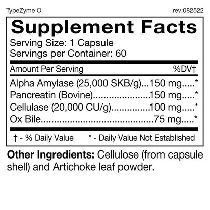 TypeZyme Digestive Enzyme for Blood Type O | D'Adamo Personalized Nutrition