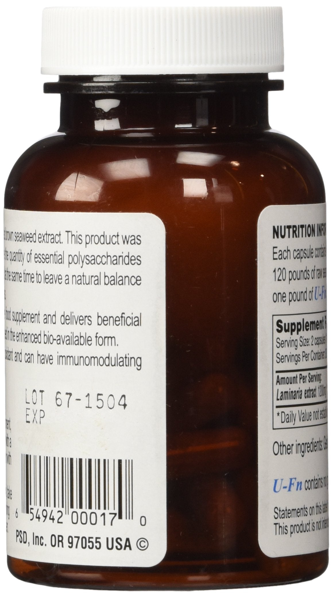 U-Fn U-Fucoidan Extract 60 Caps 600 mg | Laminaria Japonica Seaweed Supplement