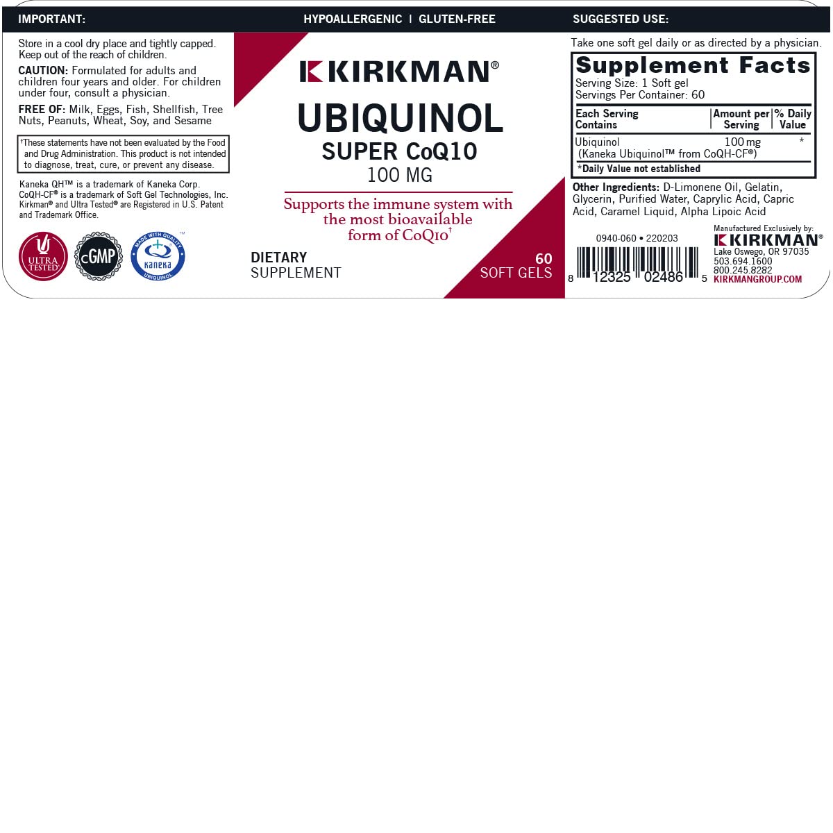 Ubiquinol 100 mg Super CoQ10 – Bioavailable CoQ10 Supplement