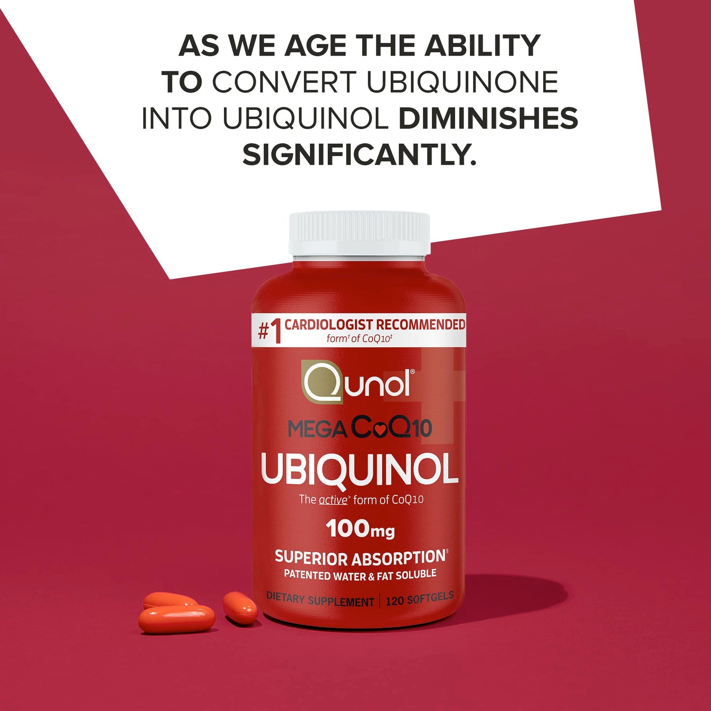 Qunol Mega Ubiquinol CoQ10 100mg – Superior Absorption, 240 Softgels (Pack of 2)