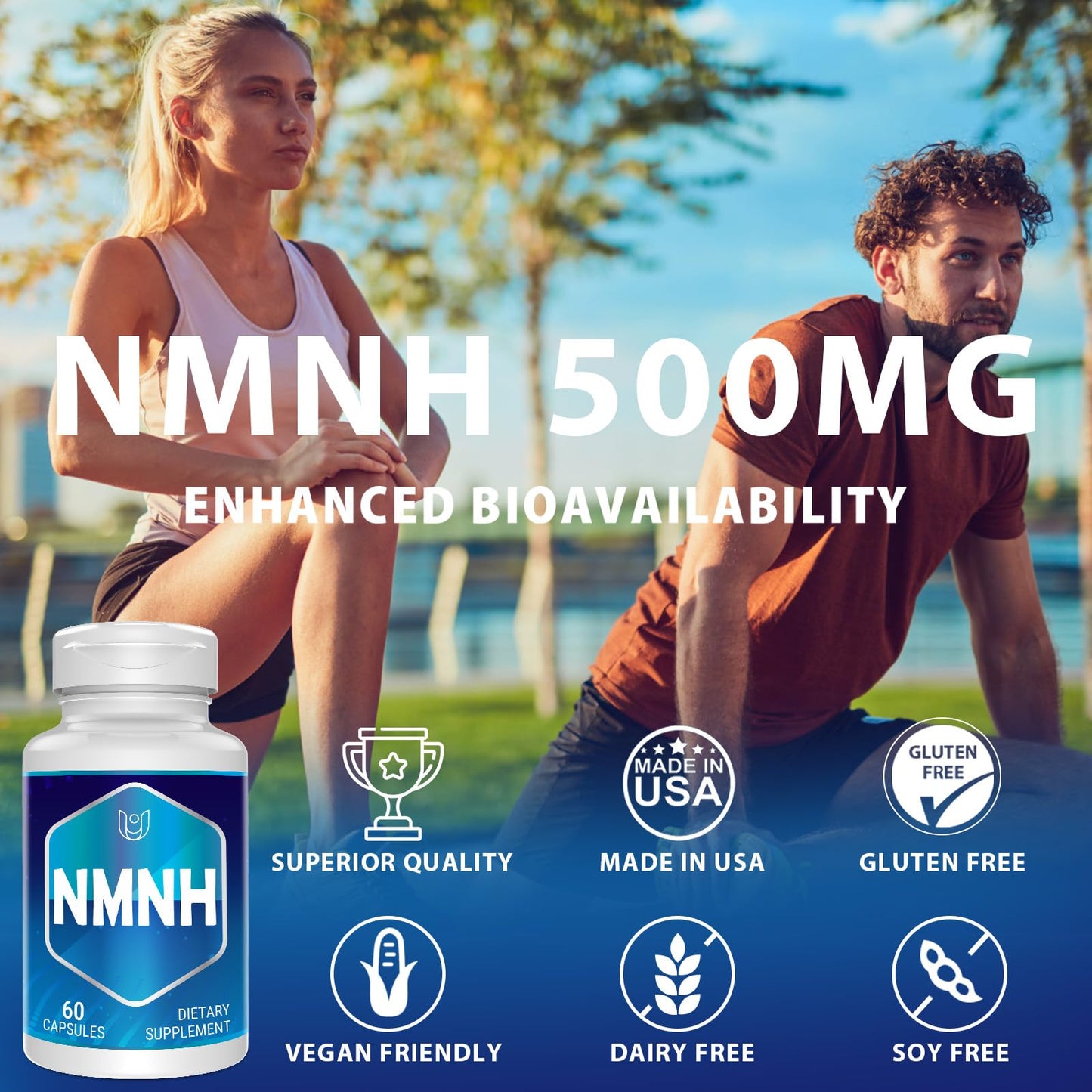 Ucessuyy NMNH NAD Supplement - 500 mg NMNH for NAD+ Support - 240 Servings