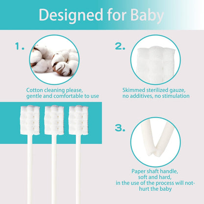 UHFi Baby Toothbrush Kit – 30Pcs + 2 Free Finger Brushes (Clay/Ivory) for 0-36 Months