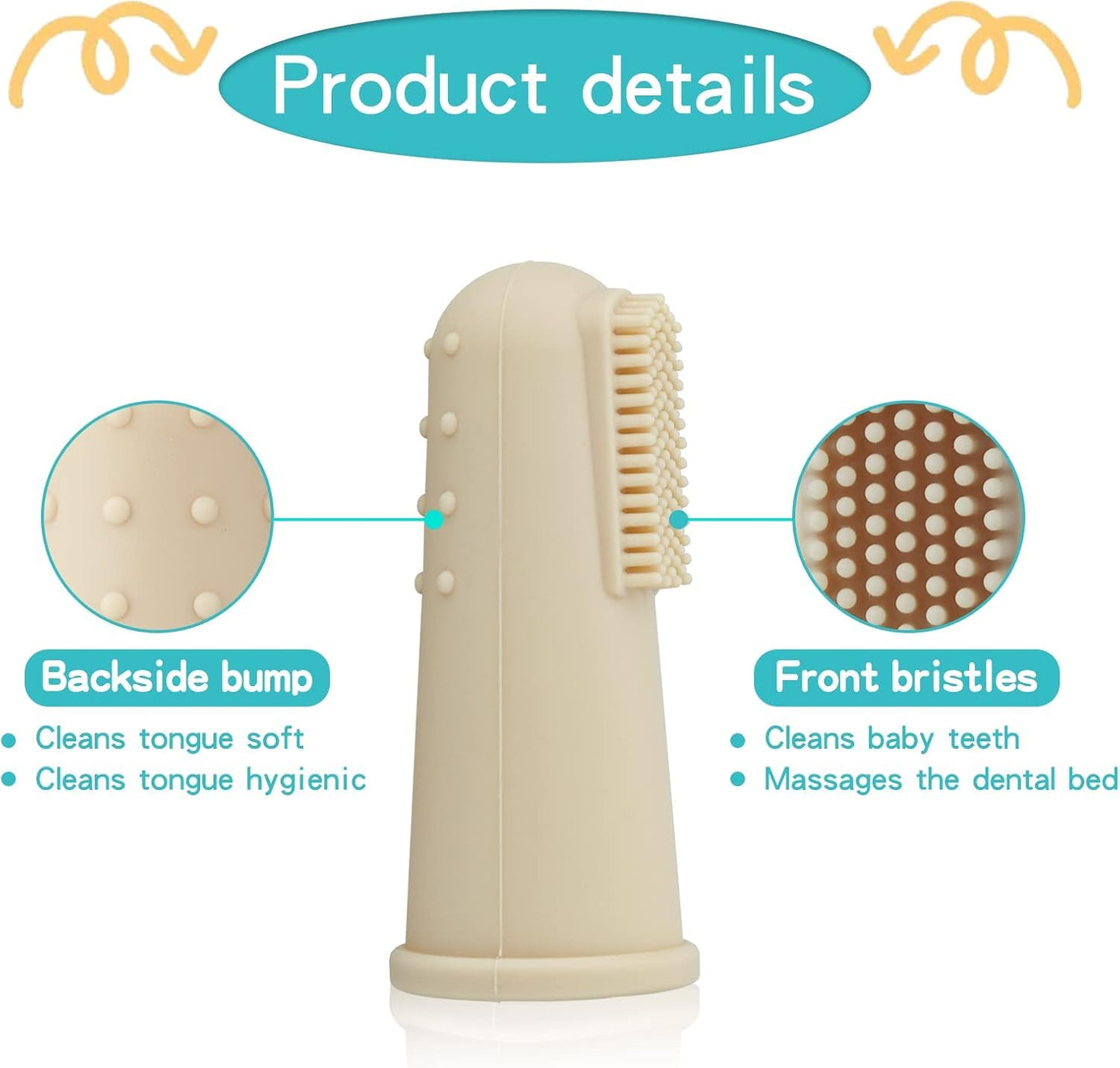 UHFi Baby Toothbrush Kit – 30Pcs + 2 Free Finger Brushes (Clay/Ivory) for 0-36 Months