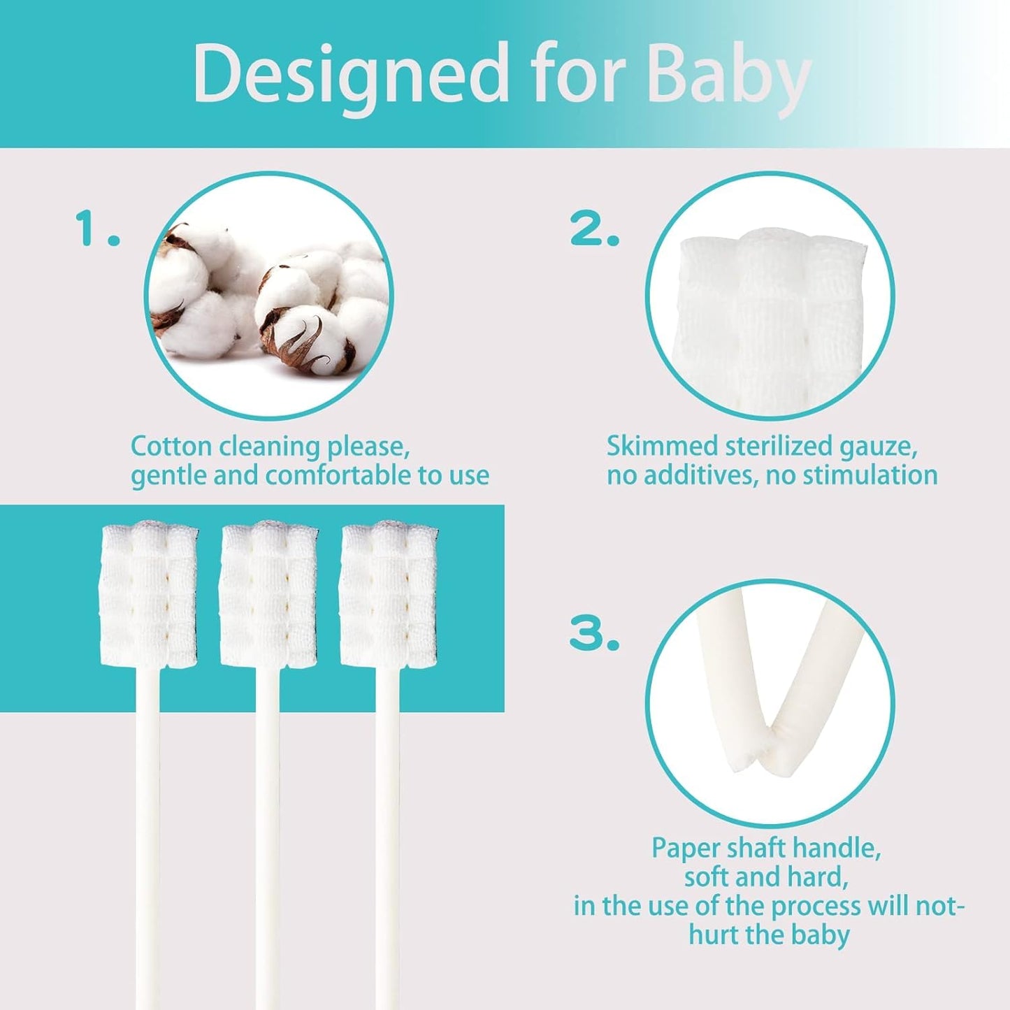 uhfi Baby Toothbrush Kit – 30Pcs + 2 Finger Toothbrushes, Clay/Mint (0-36 Months)