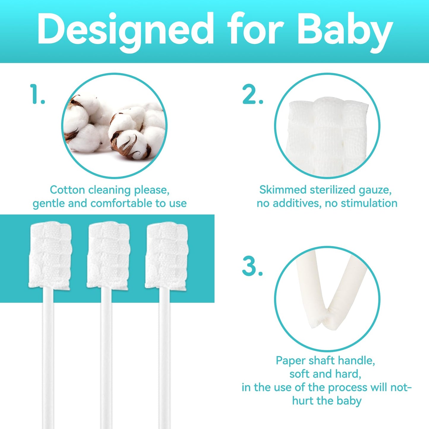 UHFi Baby Finger Toothbrush Kit – Oral Cleaner for 0-36 Months, Clay/Mint + 30pcs