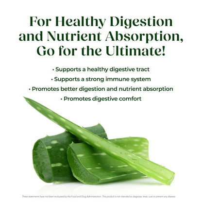 Ultimate Aloe Aloe Vera Juice – Gut Health, Digestive Comfort, Immune Support (Strawberry Kiwi, 16 Servings)
