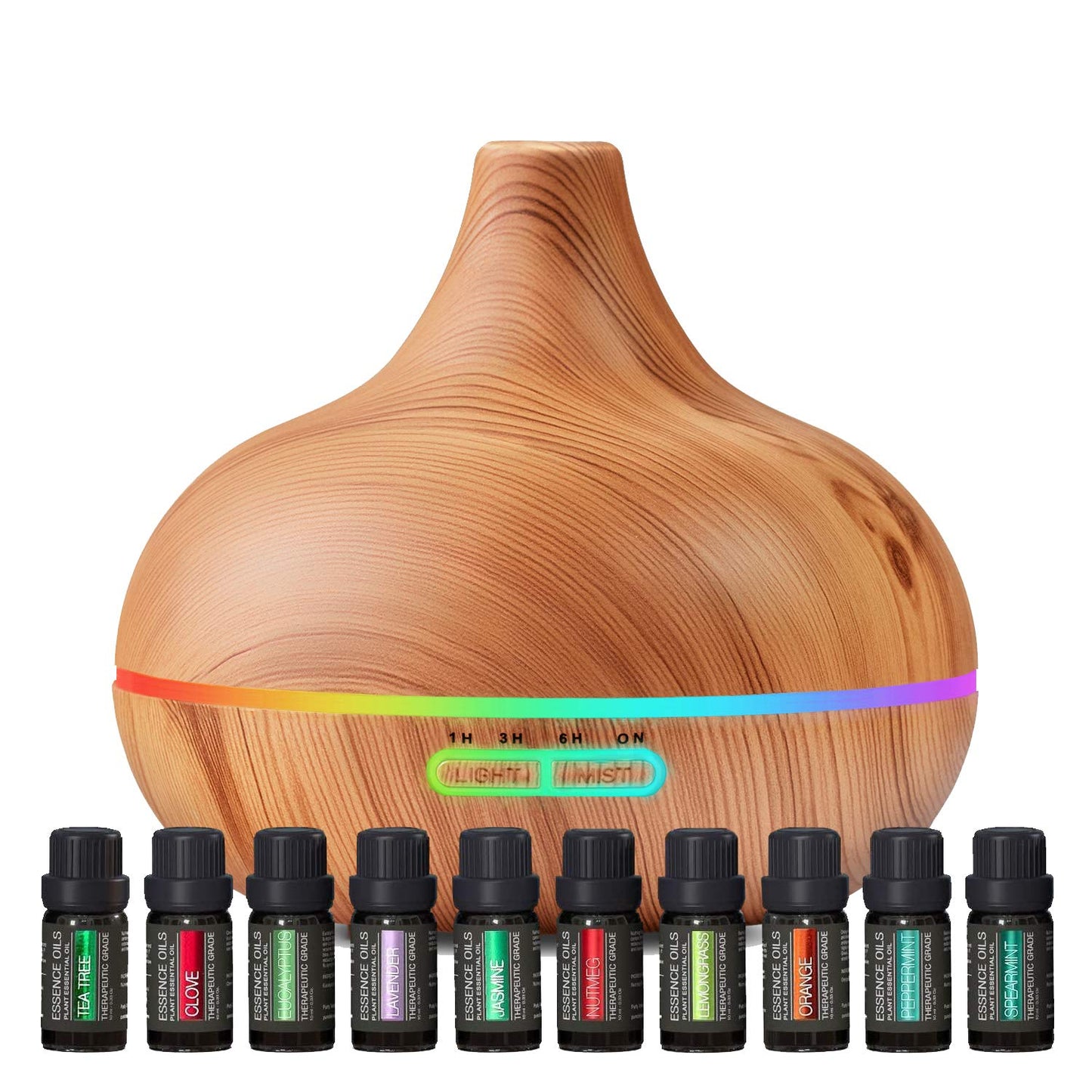 Ultimate Aromatherapy Diffuser & Essential Oil Set – Ultrasonic, 10 Oils, 4 Timer & 7 Ambient Lights, Lavender