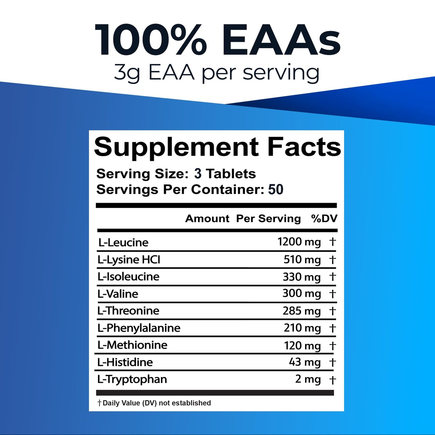 Ultimate 100% Essential Amino Acids for Cutting & Workouts | 9 EAAs, 40% Leucine, Keto & Vegetarian Tablets (150)