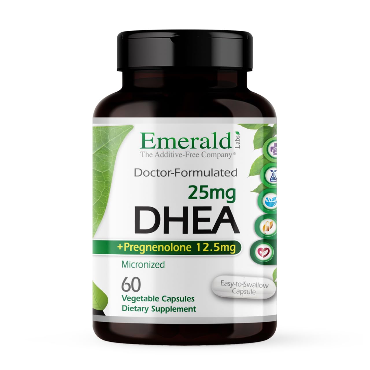 Ultra Botanicals Emerald Labs DHEA 25mg – Adrenal Support, Gluten-Free, 60 Veg Capsules