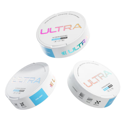 Ultra Focus Pouches – Cool Mint (3 Cans) Nicotine-Free & Caffeine-Free Nootropic Energy