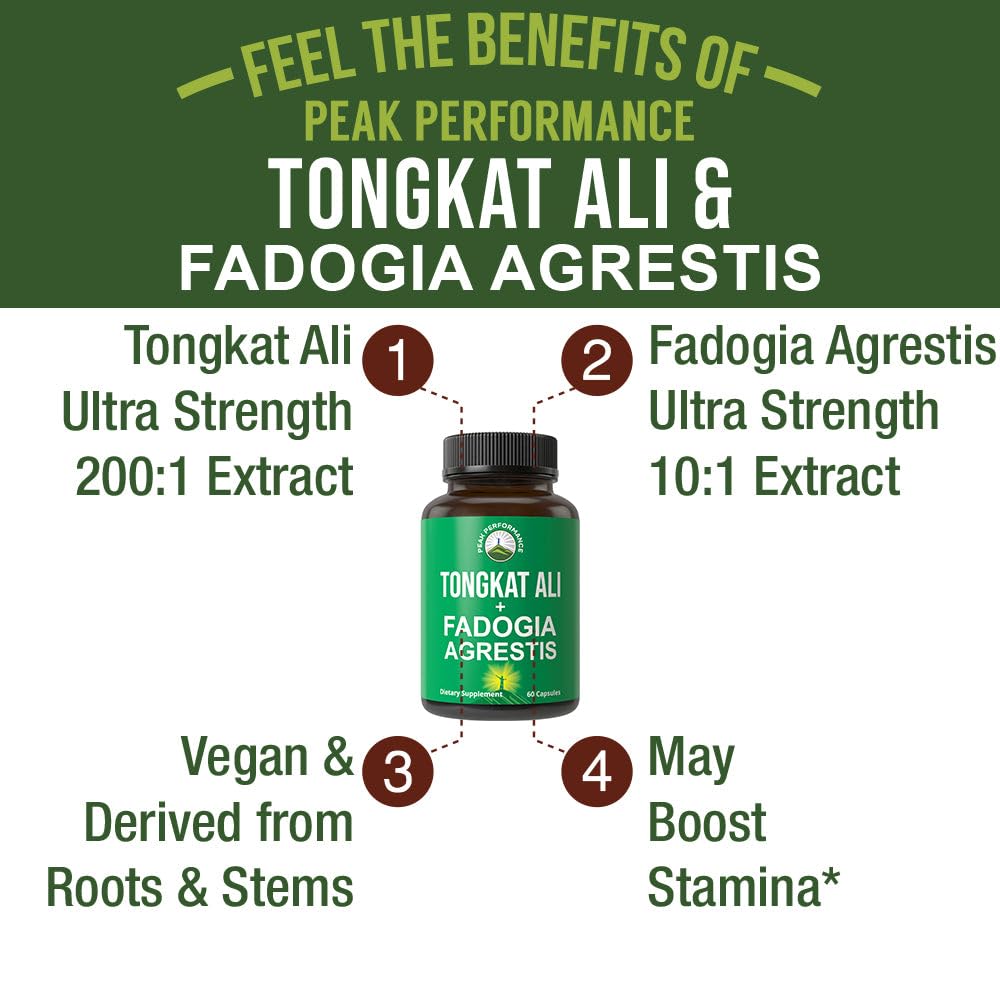 Tongkat Ali + Fadogia Agrestis 2-in-1 T Supplement for Men - Ultra High Strength