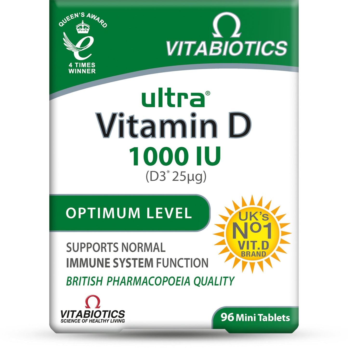Ultra Vitamin D Tablets by Vitabiotics – 96 (Vitamin D3) for Immune & Bone Health