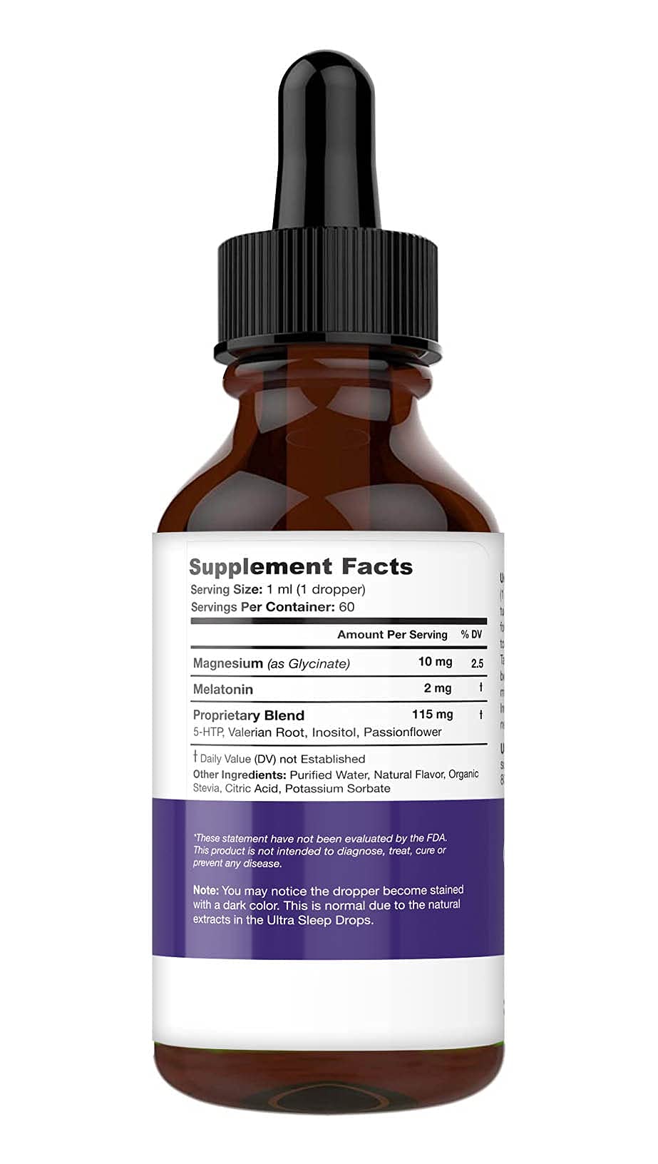 Ultra6 Nutrition Melatonin Drops with Valerian Root – Liquid Sleep Aid for Adults (Pack of 2)
