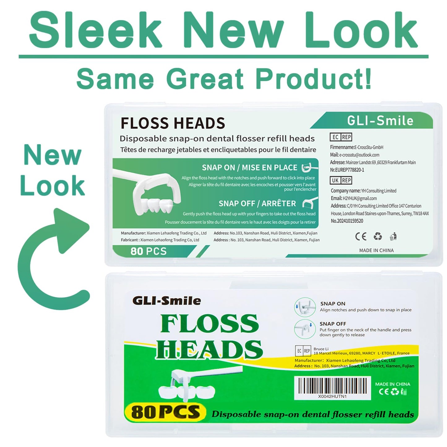 Ultraclean Access Flosser Refill Heads – 80 Count, PFAS Free, Listerine Compatible