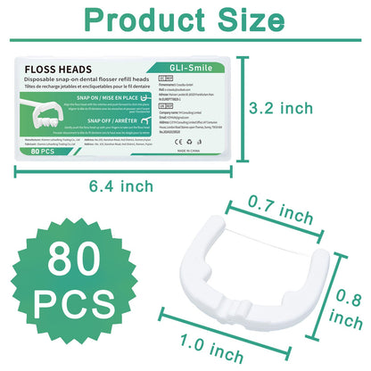 Ultraclean Access Flosser Refill Heads – 80 Count, PFAS Free, Listerine Compatible