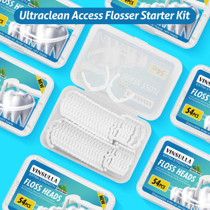 Ultraclean Access Flosser Refill Heads – Mint, 54 Count (Listerine Compatible)