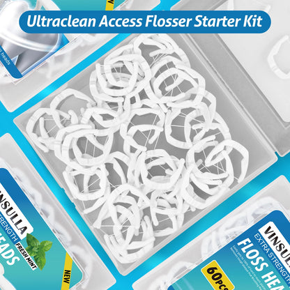Ultraclean Access Flosser Refill Heads – Mint, 60 Count (Pack of 2), Compatible with Listerine Ultraclean Access Flosser