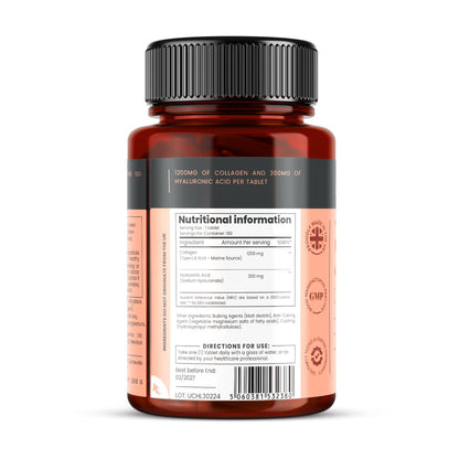1500mg x 1080 Tablets | UltraColl Collagen 1200mg + Hyaluronic Acid 300mg | 6 Bottles (18 Months)