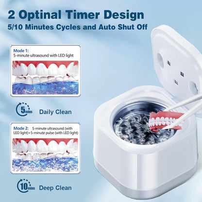 Ultrasonic U-V Retainer Cleaner – 45kHz, 200ml for Dentures & Aligners