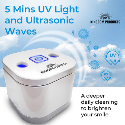 Innovative Ultrasonic Retainer Cleaner with 200ML Pod - 45kHz Dental Cleaner for Dentures, Night Guards & More