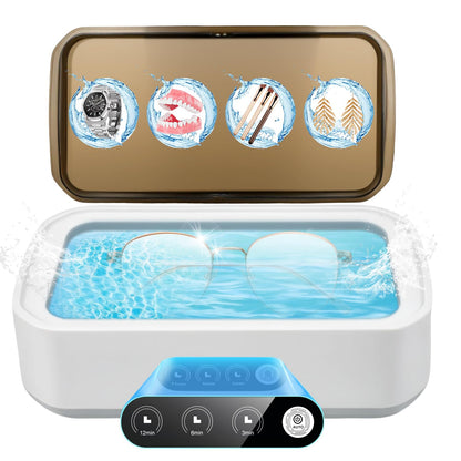 Ultrasonic Cleaner 50KHz, 650ml - Stainless Steel for Dentures, Glasses, Jewelry