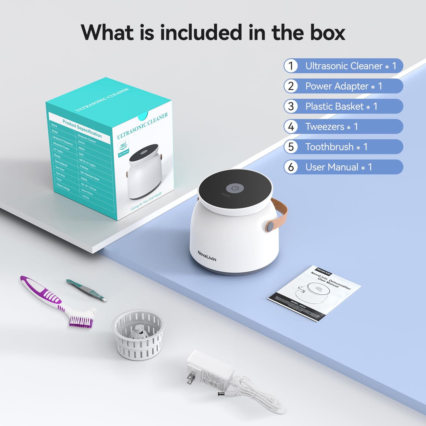 Ultrasonic Retainer Cleaner 45kHz – 3 Modes, 200ml Tank | Aligners & Mouth Guards