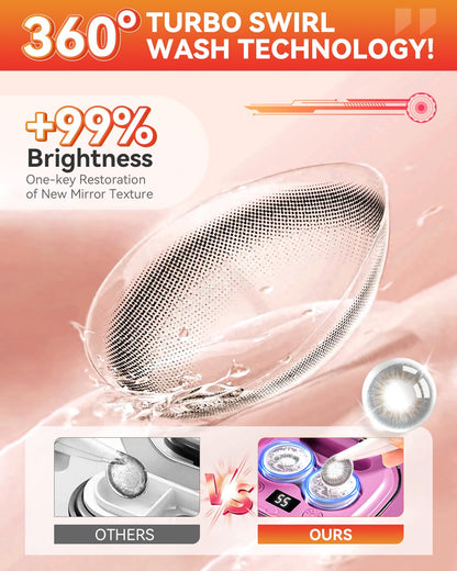 2025 Ultrasonic Contact Lens Cleaner – 50KHz German Motor, 3 Smart Modes, Portable (Purple)