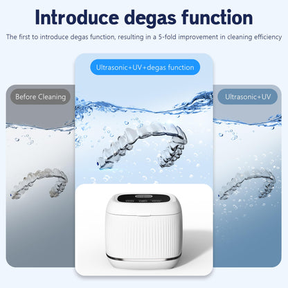 2025 Upgraded 3-in-1 Ultrasonic Retainer Cleaner – Degassing + UV, 5x Cleaning