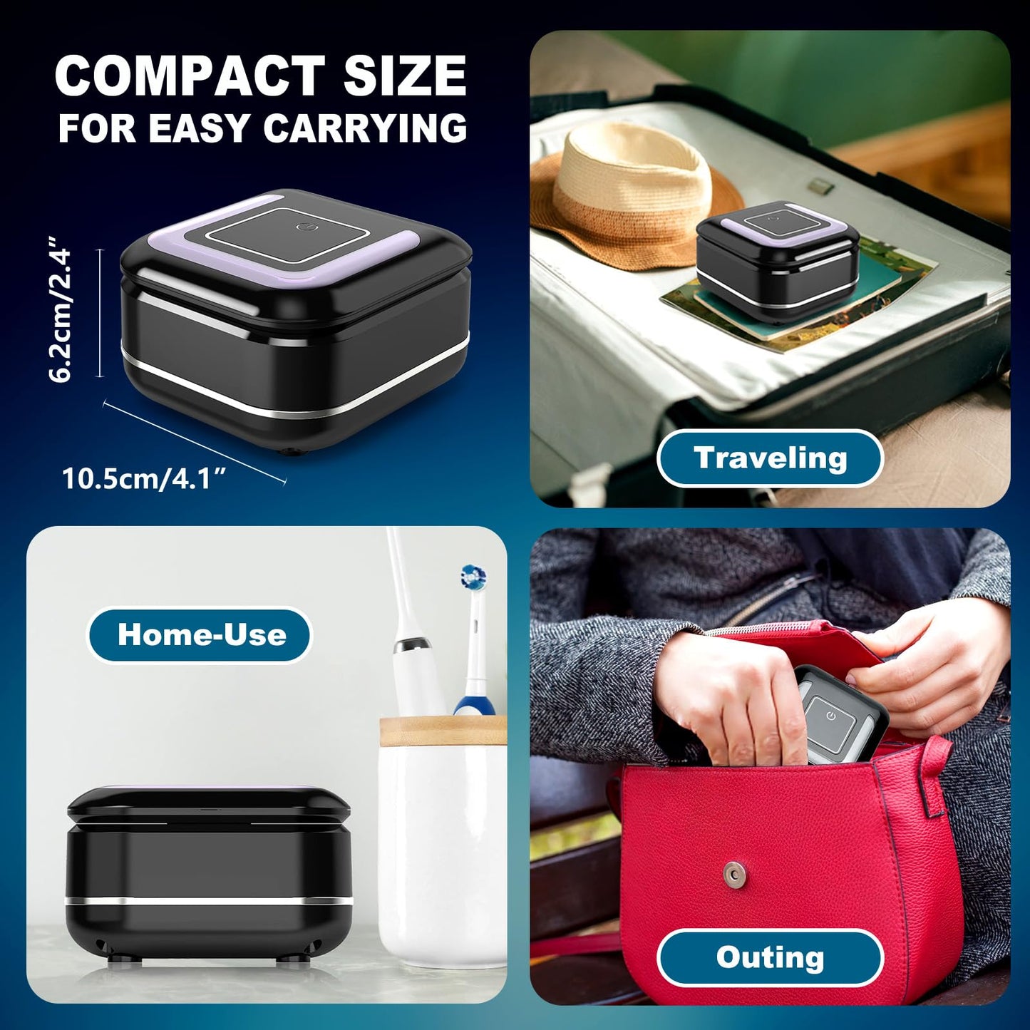 Ultrasonic Retainer Cleaner Machine – 42kHz 180ml Denture & Jewelry Cleaning