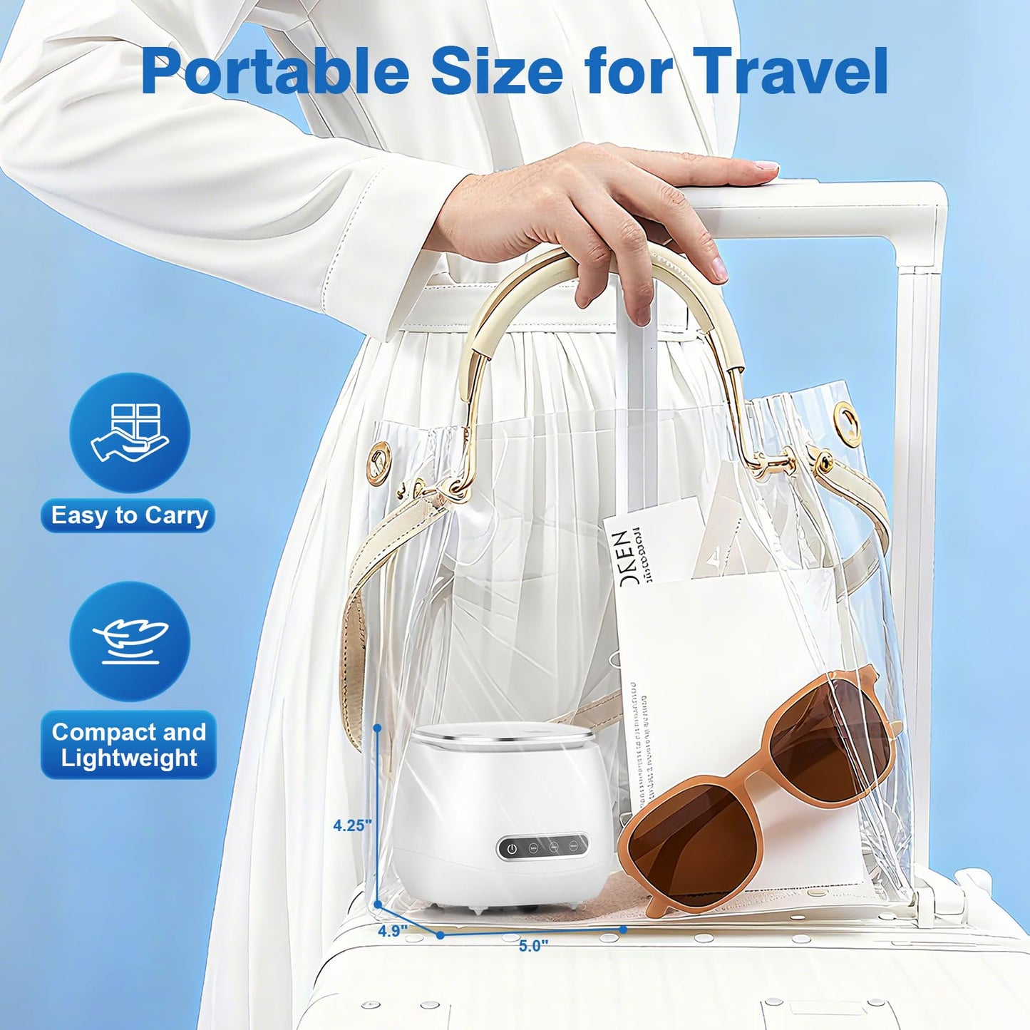 Rechargeable Ultrasonic Retainer Cleaner – 45kHz Portable Cleaning Pod