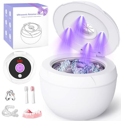 Ultrasonic Retainer Cleaner 45kHz – 200ml, 4 Modes, Digital Timer