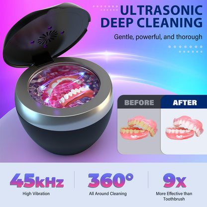 Ultrasonic Retainer Cleaner 200ML – 4 Modes, 45kHz Dental & Jewelry Cleaning