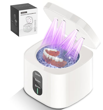 2025 Ultrasonic Retainer Cleaner Machine – 45kHz, UV Light, 3 Cleaning Modes, 200ML Capacity