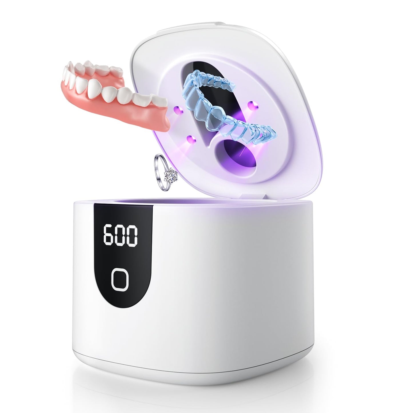 2025 Enhanced Ultrasonic Retainer Cleaner – 2X Power, 45kHz, UV Lights, 4 Modes