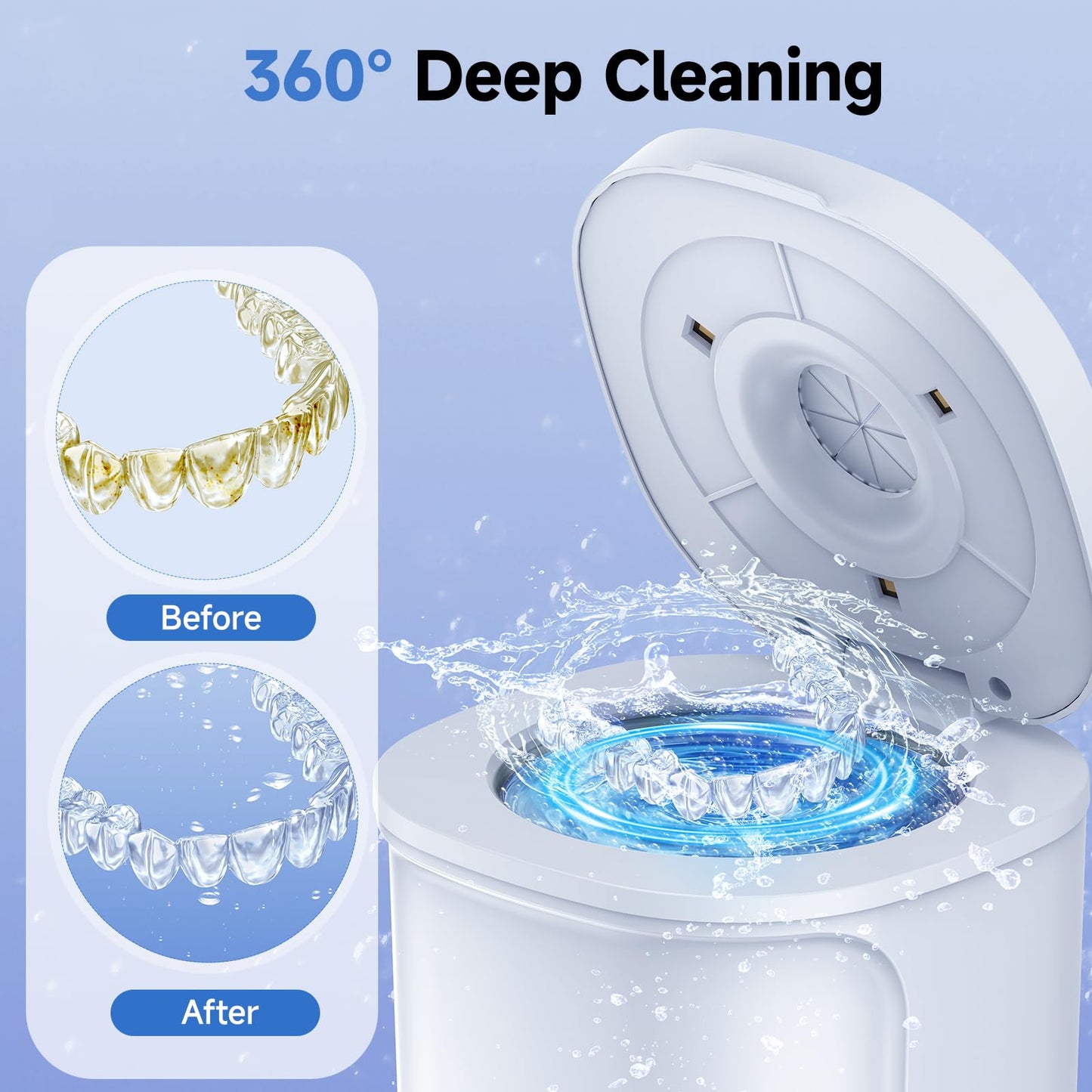 Ultrasonic Retainer Cleaner Machine – 45kHz Cleaning for Dentures & Aligners