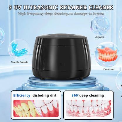 Ultrasonic Retainer Cleaner 43kHz – Denture, Jewelry & Glasses Cleaning